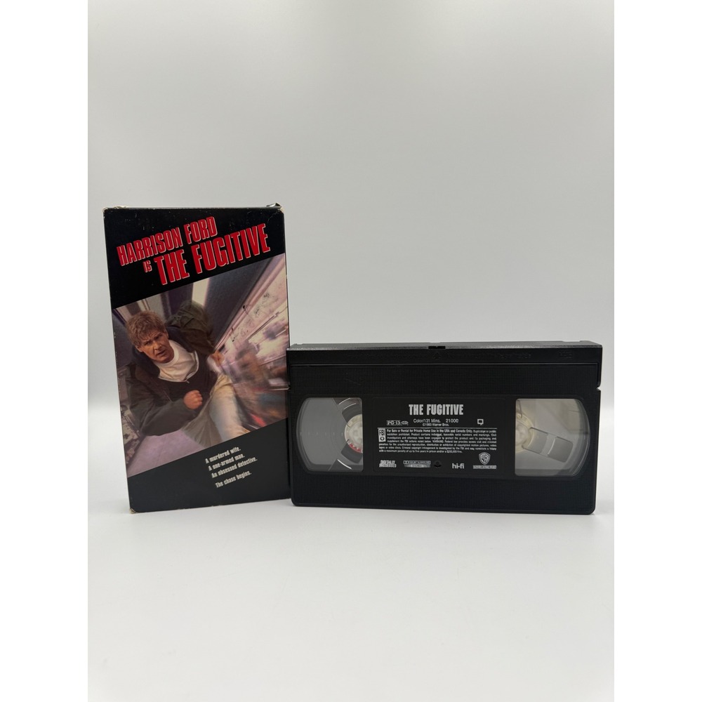 The Fugitive VHS 1993‎ Harrison Ford Tommy Lee Jones Warner Bros Movie Tape
